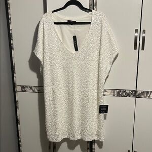 Lulu's White Sequin Tunic Dress